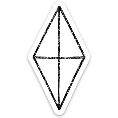 hand-drawn outlined orange The Sims diamond (Plumbob) icon sticker