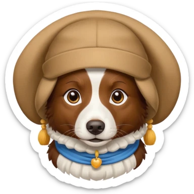 brown border collie with Uyghur Bonnet sticker