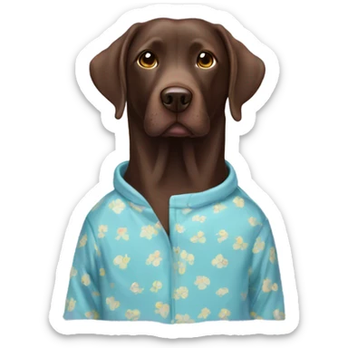 Chocolate lab wearing pjs sticker