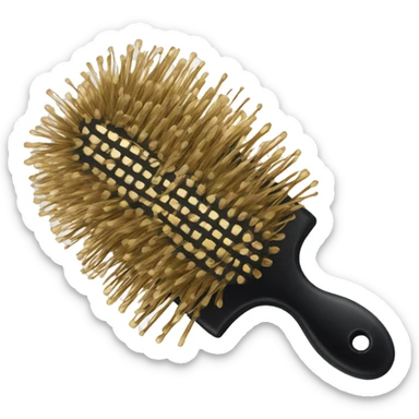  golden vintage hair brush sticker