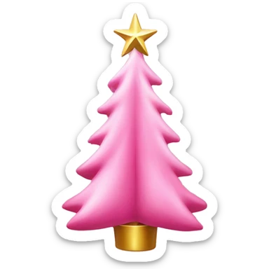 Pink Christmas tree with ornaments add one gold cross Jesus sticker