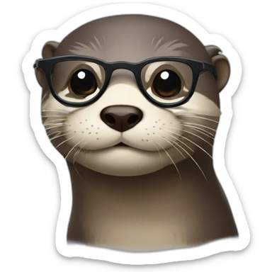 otter with glasses carrying otter with glasses sticker