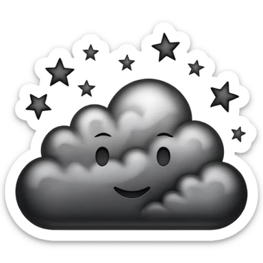 Black cloud with few shiny stars sticker