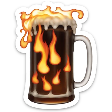 Mug rootbeer on fire  sticker