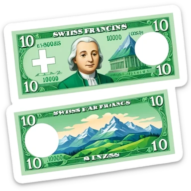 10 Swiss francs banknote sticker
