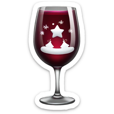 Red wine christmass glass sticker