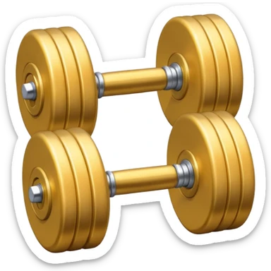 A simple dumbbell with two round weights, symbolizing fitness and strength. Minimal details, flat colors, emoji-like design. sticker