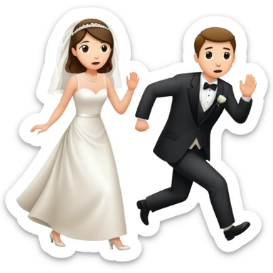 A person sneaking into a wedding, uninvited guest with funny expression sticker