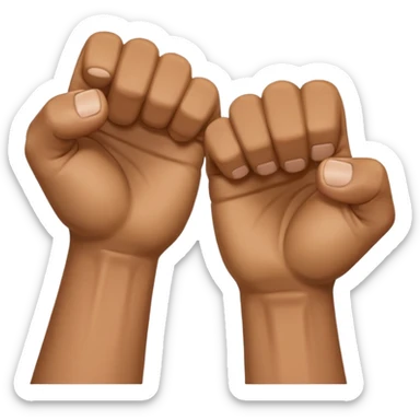 gesture: right fist in left palm sticker