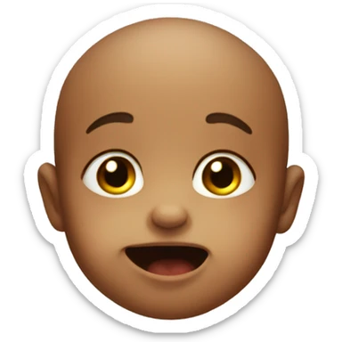 A baby giving a weird face sticker