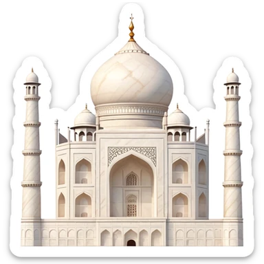 Taj Mahal with soft subtle colors, not vivid sticker