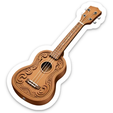 Ukulele with Polynesian carvings sticker