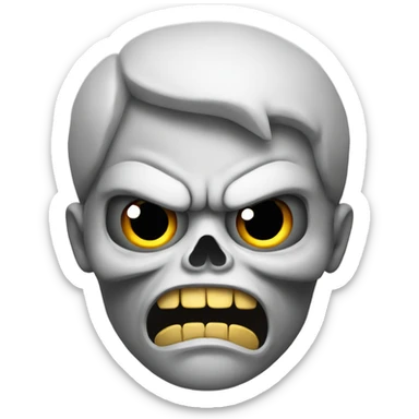 angry with skull sticker