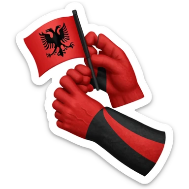 Albanian flag made ehith hands sticker
