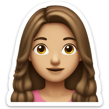 Pretty girl with long brown hair sticker