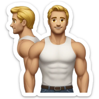 1.8 slight muscle lines, sunny handsome guy, straight man sticker
