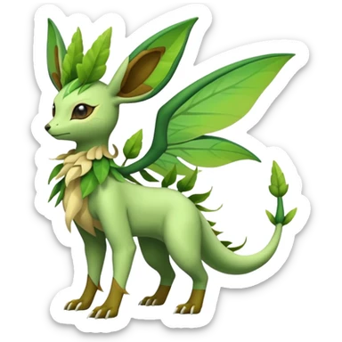 Exotic tropical diaphanous Leafeon-Vibrava-Flygon-Tropius full body sticker
