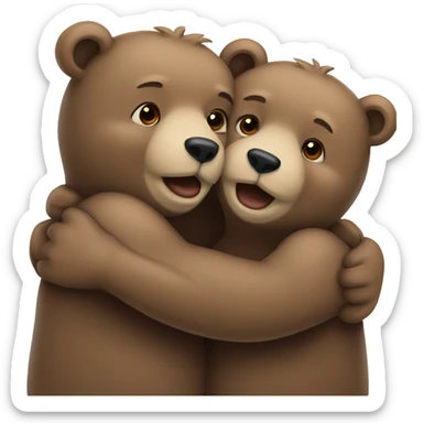Bears hugging each others sticker