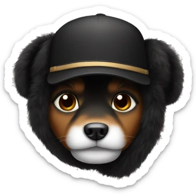 black Fur aviador hat sticker