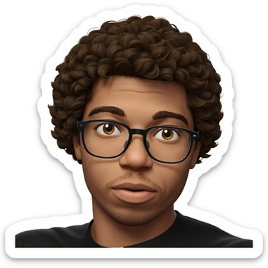 male portrait with glasses sticker