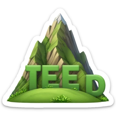 make me a emoji that has the name ted writen inside of a mountain range in new zealand and have the words nz writen under neath make it simplistic and make the mountains grassy mountains and write nz under it all sticker