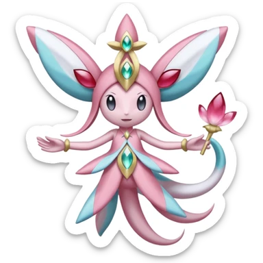 Diancie-Cresselia-Palkia-Jirachi-Meloetta-fusion  sticker