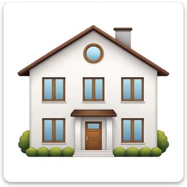 shared house minimalistic on white background, fullly filled sticker