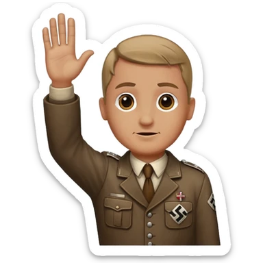 Nazi salut with nazi cross sticker