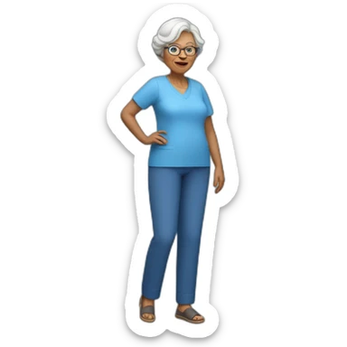 full grandmother in blue trousers sticker