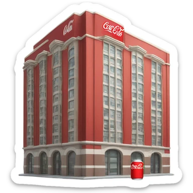 Edificio con una tapa de cocacola sticker