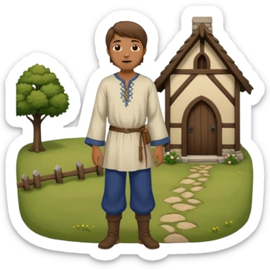 medival Cottagecore style man sticker