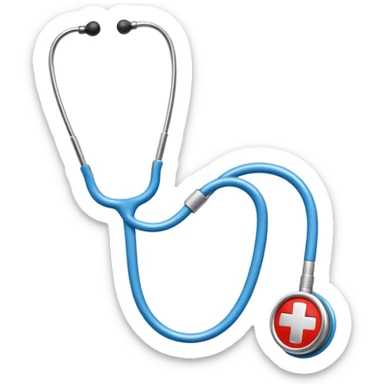 generate a stethoscope background free icon, with the best quality possible, include the blue color, and make it look like a ios icon ( not realistic) sticker