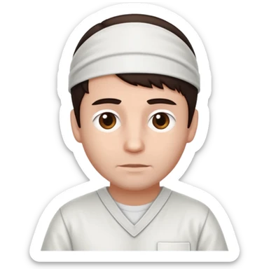 Steven Jay Russell with dark brown hair, white inmate outfit sticker