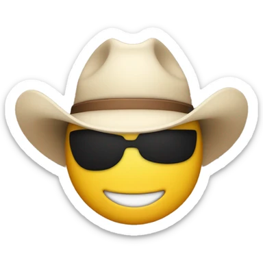 Winking face with a cowboy hat  sticker