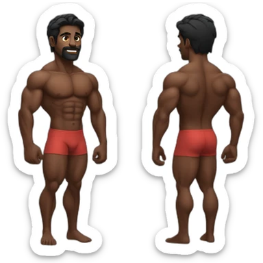 dark skinned Indian bodybuilder sticker