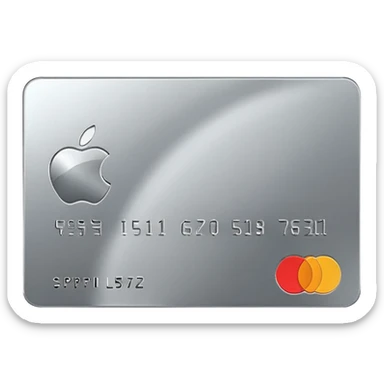 Shiny silver Apple credit card sticker