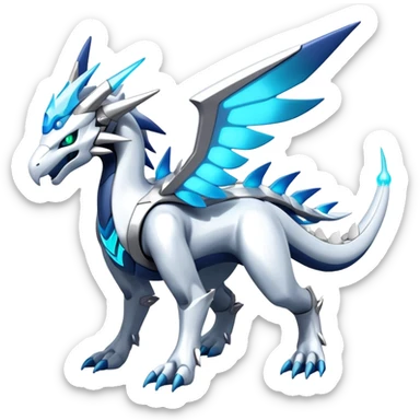 Modern Futuristic Kyurem-reshiram-dialga-Suicune-hybrid, full body sticker