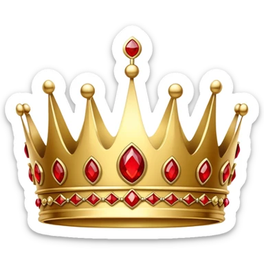 classic gold crown with red jewels sticker