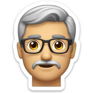 hombre  45 años guapo con barba moreno pelo engominado ojos grandes y nariz grande labios finos y cejas pobladas sticker