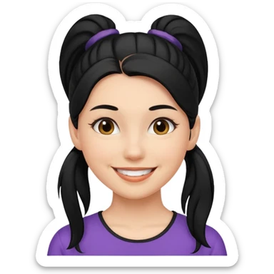 woman with black ponytail sticker