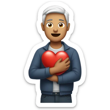 Man clenching heart from angina sticker