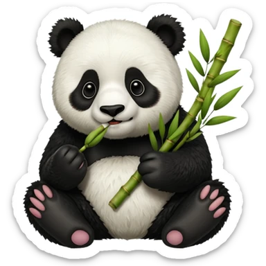 Panda eating bamboo sticker