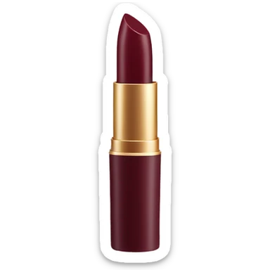 a burgundy lipstick with biege stick sticker