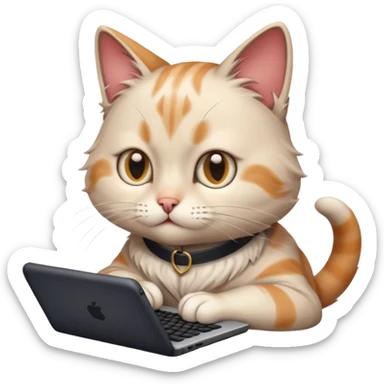 cat typing fast, i want the meaning of busy sticker
