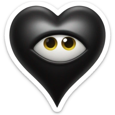Black heart with eye  sticker