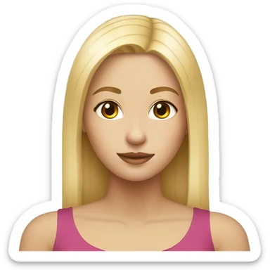 Two girls, blonde, straight hair, beautiful face  sticker