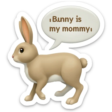 I want a bunny saying Bunny is my mommy sticker