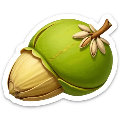 pistachio with shall green nut yellow shall sticker