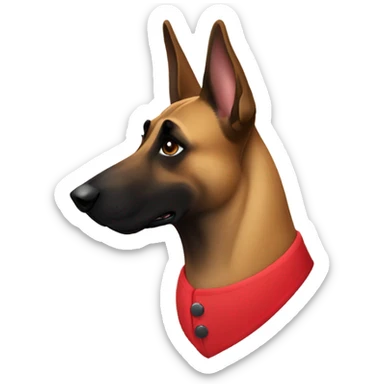 Malinois wearing red vest  sticker