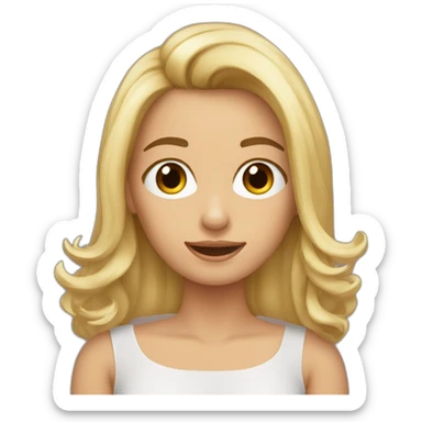 Peluquera rubia cortando el pelo sticker